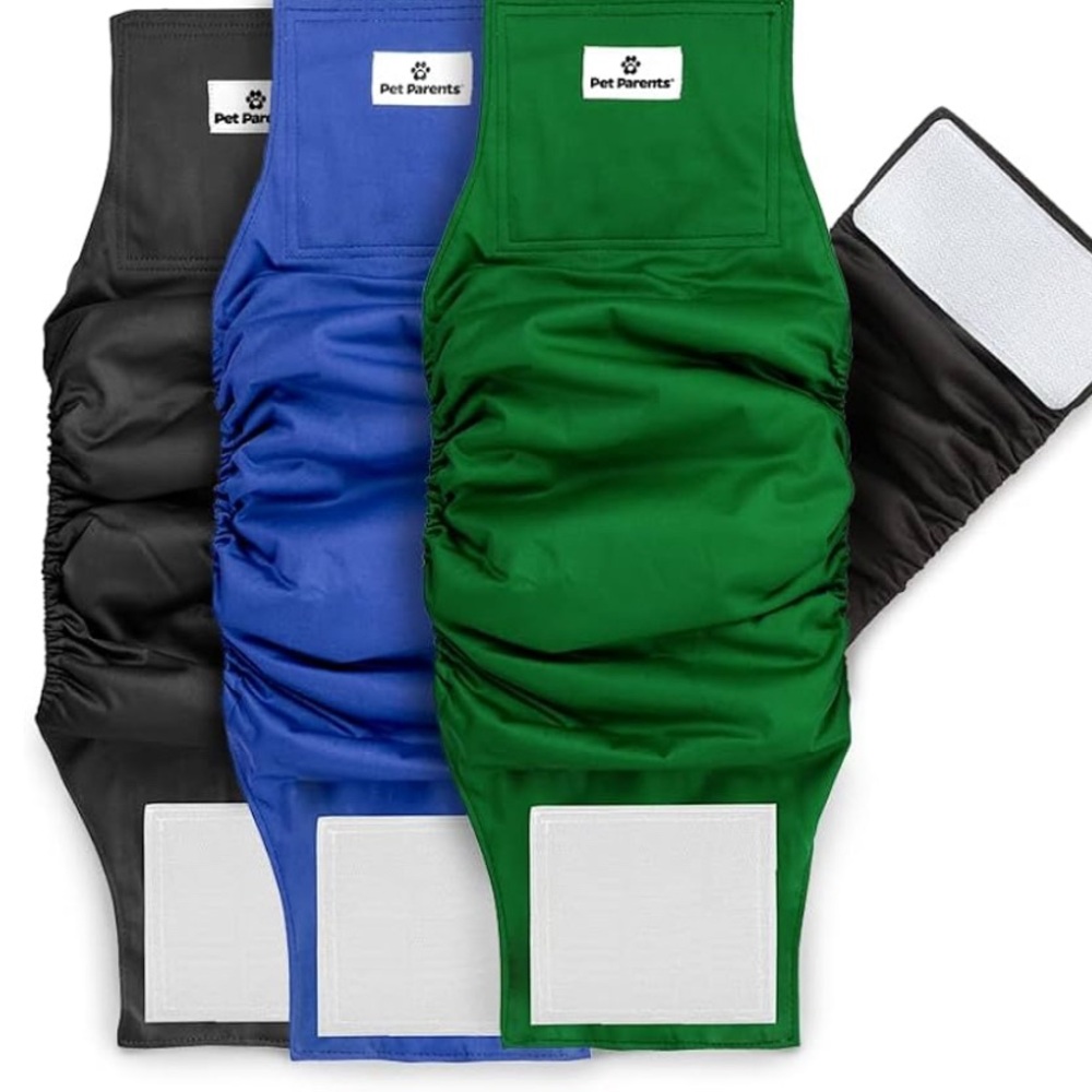Dog Diapers - Black, Blue, Green